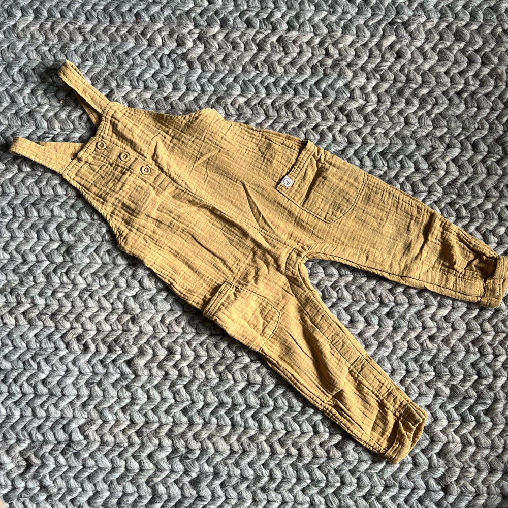 Little Planet by Carter’s organic muslin overalls